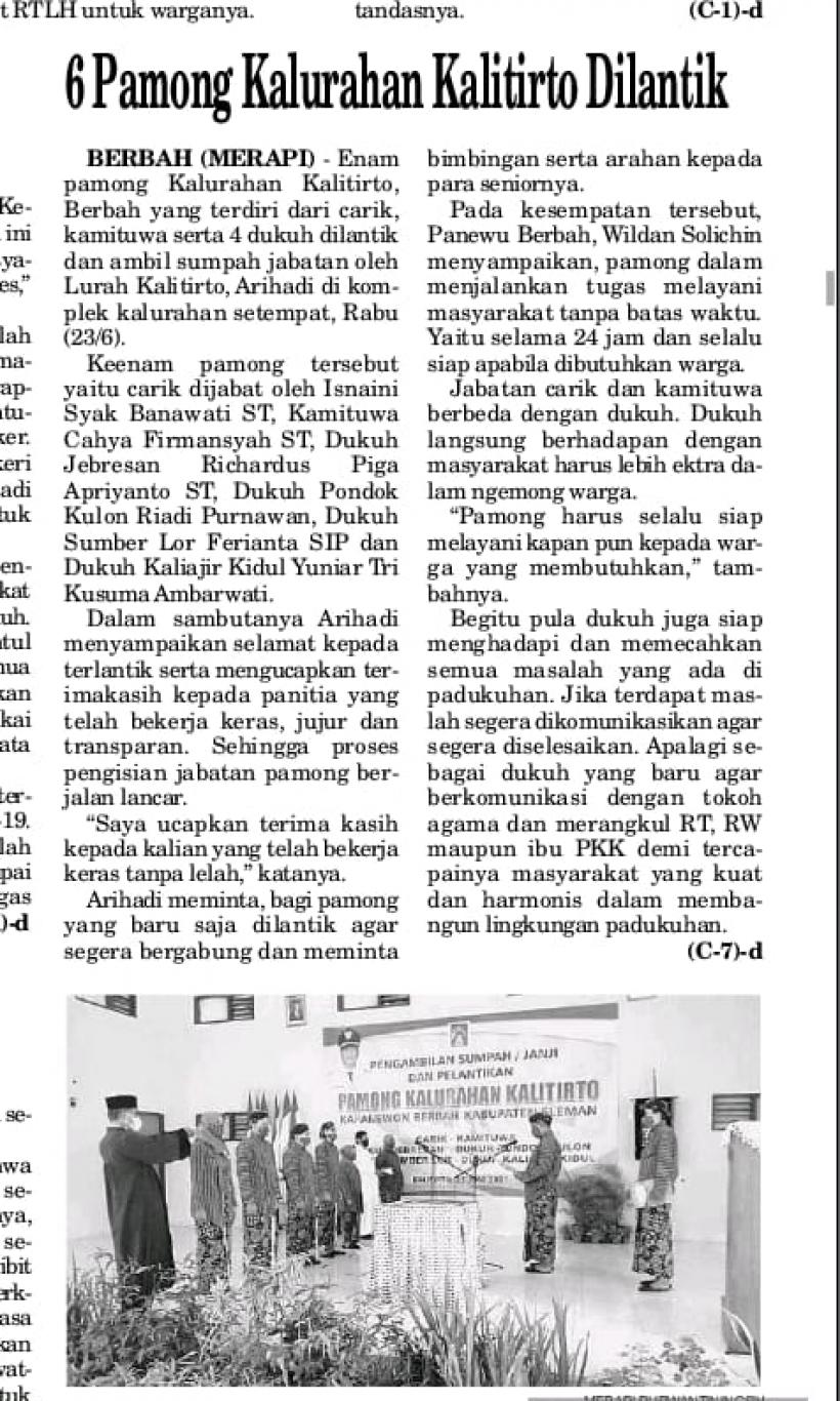 PELANTIKAN PAMONG TAHUN 2021