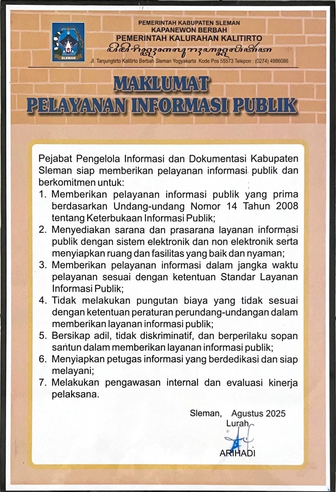 Maklumat Pelayanan PPID